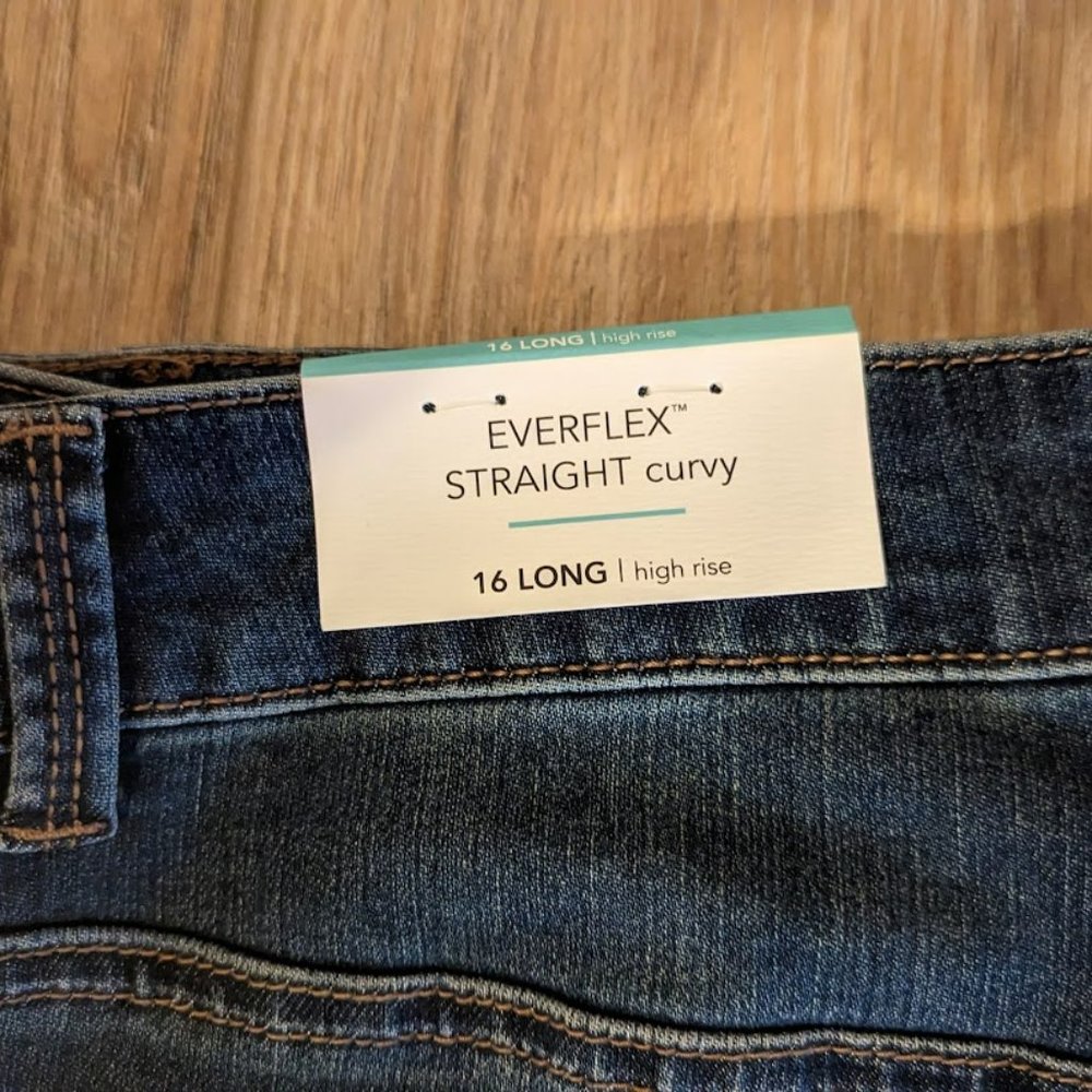 m jeans by maurices™ Everflex™ Straight Curvy High Rise Jean 16 LONG